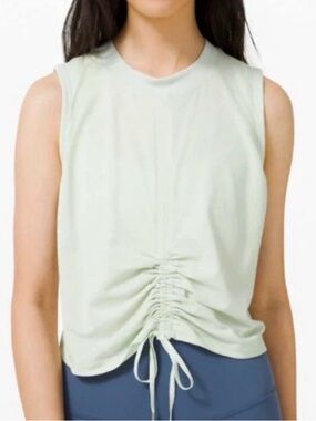 Lululemon Arctic Mint Drawstring Ruched Sporty Tank. See pictures (actual color)